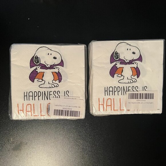 Peanuts Snoopy Halloween Spooky Vampire Party Paper Napkins 2X40count - Picture 2 of 4